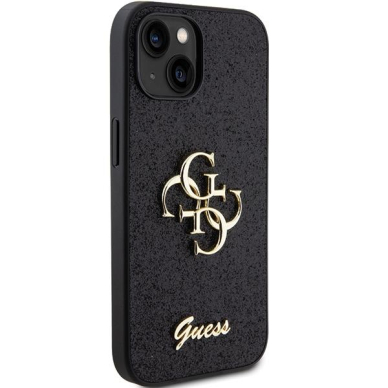 Originalus dėklas Guess Glitter Script Big 4G case skirta iPhone 15 - Juodas 3 Originalus dėklas Guess Glitter Script Big 4G case skirta iPhone 15 - Juodas 3