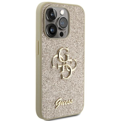 Dėklas Guess Glitter Script Big 4G iPhone 15 Pro - Auksinis 3 Dėklas Guess Glitter Script Big 4G iPhone 15 Pro - Auksinis 3