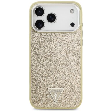 iPhone 17 Pro Max Guess Glitter Triangle Logo MagSafe dėklas – auksinis 2 iPhone 17 Pro Max Guess Glitter Triangle Logo MagSafe dėklas – auksinis 2
