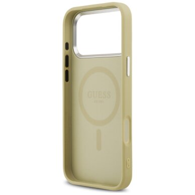 iPhone 17 Pro Max Guess Glitter Triangle Logo MagSafe dėklas – auksinis 6 iPhone 17 Pro Max Guess Glitter Triangle Logo MagSafe dėklas – auksinis 6