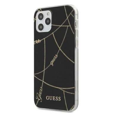 Guess Auksinis Chain Collection iPhone 12 Pro Max 6.7&quot; Dėklas - Juodas
