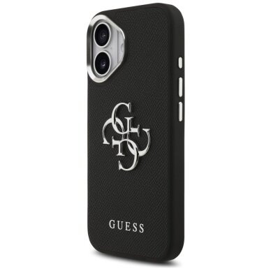 iPhone 17 Guess Grained Big 4G Classic Logo dėklas – juodas 1 iPhone 17 Guess Grained Big 4G Classic Logo dėklas – juodas 1