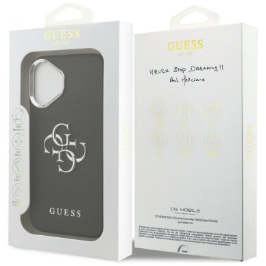 iPhone 17 Guess Grained Big 4G Classic Logo dėklas – juodas 7
