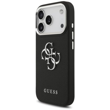 iPhone 17 Pro Guess Grained Big 4G Classic Logo dėklas – juodas 1 iPhone 17 Pro Guess Grained Big 4G Classic Logo dėklas – juodas 1