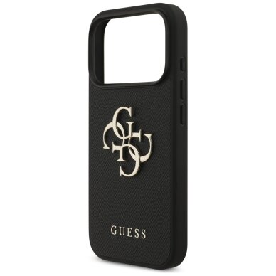 iPhone 17 Pro dėklas Guess Grained Big 4G & Classic Logo – juodas 5 iPhone 17 Pro dėklas Guess Grained Big 4G & Classic Logo – juodas 5