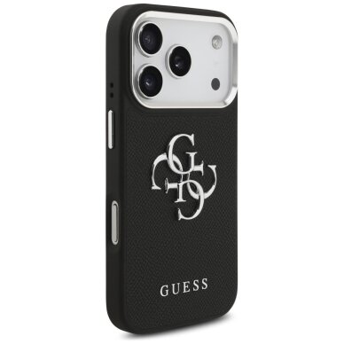 iPhone 17 Pro Guess Grained Big 4G Classic Logo dėklas – juodas 3