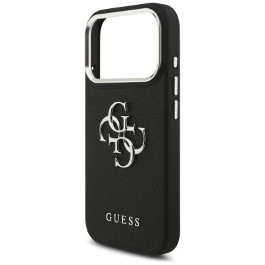 iPhone 17 Pro Guess Grained Big 4G Classic Logo dėklas – juodas 5