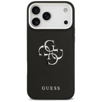 iPhone 17 Pro Max Guess Grained Big 4G Classic Logo dėklas – juodas 2 iPhone 17 Pro Max Guess Grained Big 4G Classic Logo dėklas – juodas 2