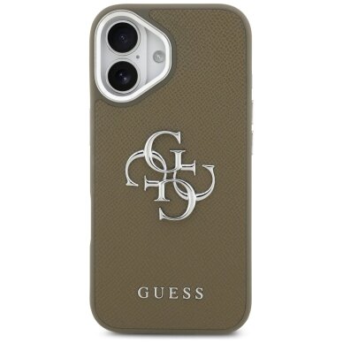 iPhone 17 Guess Grained Big 4G Classic Logo dėklas – rudas 2 iPhone 17 Guess Grained Big 4G Classic Logo dėklas – rudas 2