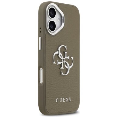 iPhone 17 Guess Grained Big 4G Classic Logo dėklas – rudas 3