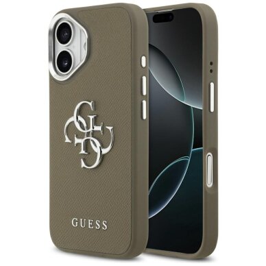 iPhone 17 Guess Grained Big 4G Classic Logo dėklas – rudas iPhone 17 Guess Grained Big 4G Classic Logo dėklas – rudas