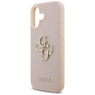 iPhone 17 dėklas Guess Grained Big 4G & Classic Logo – rožinis 5