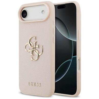 iPhone Air Guess Grained Big 4G & Classic Logo dėklas – rožinis
