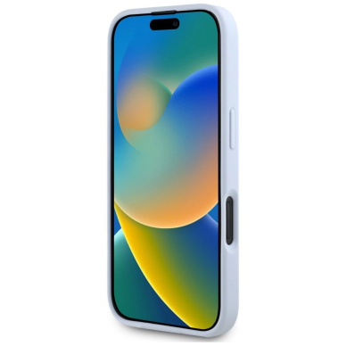Guess Grained Big 4G Logo Small Classic Logo Dėklas skirtas iPhone 16 - Mėlynas 4