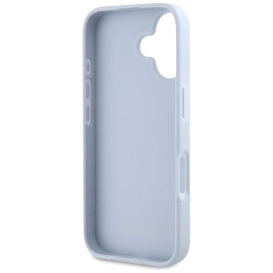 Guess Grained Big 4G Logo Small Classic Logo Dėklas skirtas iPhone 16 - Mėlynas 6
