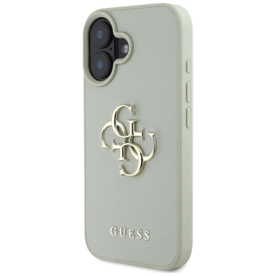 Guess Grained Big 4G Logo Small Classic Logo Dėklas skirtas iPhone 16 - Žalias 1