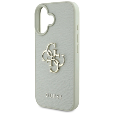 Guess Grained Big 4G Logo Small Classic Logo Dėklas skirtas iPhone 16 - Žalias 5