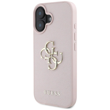 Guess Grained Big 4G Logo Small Classic Logo Dėklas skirtas iPhone 16 - Rožinis 1 Guess Grained Big 4G Logo Small Classic Logo Dėklas skirtas iPhone 16 - Rožinis 1