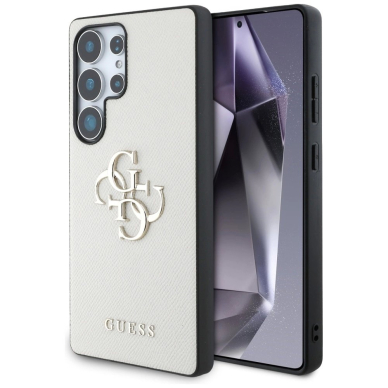 Guess Grained Big 4G Logo Small Classic Logo Dėklas Samsung Galaxy S25 Ultra beige Guess Grained Big 4G Logo Small Classic Logo Dėklas Samsung Galaxy S25 Ultra beige