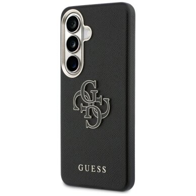 Samsung Galaxy S26+ Guess Grained Big 4G Metal Logo dėklas – juodas 1 Samsung Galaxy S26+ Guess Grained Big 4G Metal Logo dėklas – juodas 1