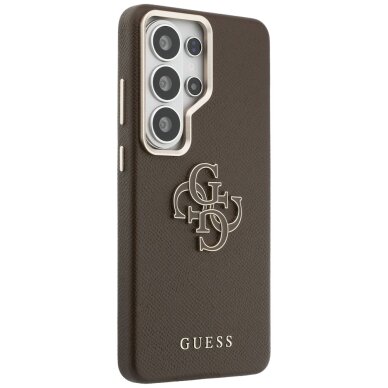 Samsung Galaxy S26 Ultra Guess Grained Big 4G Metal Logo dėklas – rudas 3 Samsung Galaxy S26 Ultra Guess Grained Big 4G Metal Logo dėklas – rudas 3