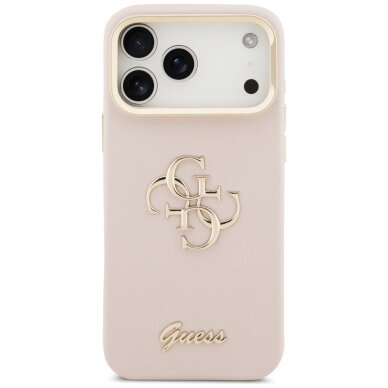 iPhone 17 Pro Max Guess Grained Big 4G & Stand Camera dėklas – rožinis 2 iPhone 17 Pro Max Guess Grained Big 4G & Stand Camera dėklas – rožinis 2
