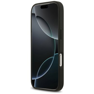 iPhone 17 Pro Guess Grained Flowers Classic Logo MagSafe dėklas – juodas 4