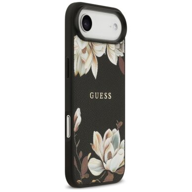 iPhone Air Guess Grained Flowers Classic Logo MagSafe dėklas – juodas 3 iPhone Air Guess Grained Flowers Classic Logo MagSafe dėklas – juodas 3