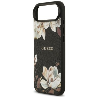 iPhone Air Guess Grained Flowers Classic Logo MagSafe dėklas – juodas 5 iPhone Air Guess Grained Flowers Classic Logo MagSafe dėklas – juodas 5