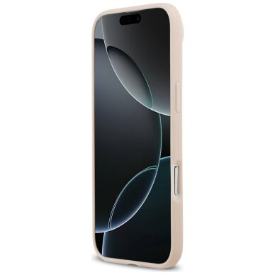 iPhone Air Guess Grained Flowers Classic Logo dėklas su MagSafe – rožinis 4
