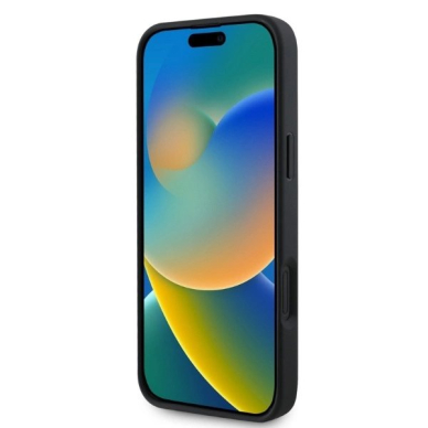 Dėklas Guess Grained Gold Ring MagSafe iPhone 16 - Juodas 4 Dėklas Guess Grained Gold Ring MagSafe iPhone 16 - Juodas 4