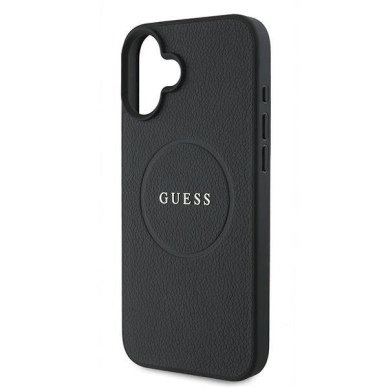 Guess Grained Gold Ring MagSafe Dėklas iPhone 16 Plus - juodas 5 Guess Grained Gold Ring MagSafe Dėklas iPhone 16 Plus - juodas 5
