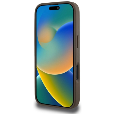 iPhone 16 Pro Guess Grained Hot Stamp Peony Triangle Logo MagSafe dėklas - rudas 4 iPhone 16 Pro Guess Grained Hot Stamp Peony Triangle Logo MagSafe dėklas - rudas 4