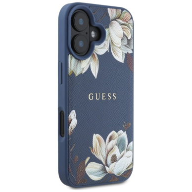 Guess Grained Printed Flower Pattern MagSafe Dėklas skirtas iPhone 16 Mėlynas 3 Guess Grained Printed Flower Pattern MagSafe Dėklas skirtas iPhone 16 Mėlynas 3