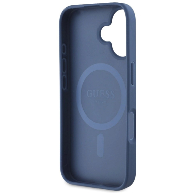 Guess Grained Printed Flower Pattern MagSafe Dėklas skirtas iPhone 16 Mėlynas 6 Guess Grained Printed Flower Pattern MagSafe Dėklas skirtas iPhone 16 Mėlynas 6