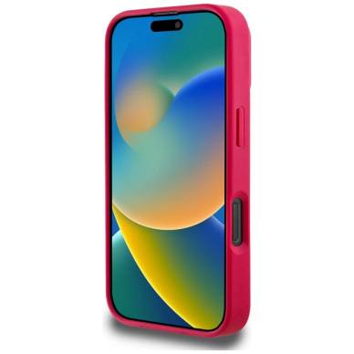 Guess Grained Printed Flower Pattern MagSafe Dėklas skirtas iPhone 16 Pro Max fuchsia 4