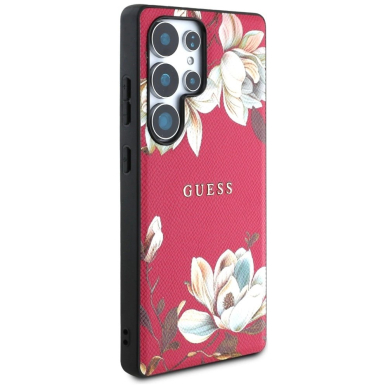 Guess Grained Printed Flower Pattern MagSafe Dėklas Samsung Galaxy S25 Ultra Fuchsia 3 Guess Grained Printed Flower Pattern MagSafe Dėklas Samsung Galaxy S25 Ultra Fuchsia 3