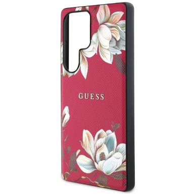 Guess Grained Printed Flower Pattern MagSafe Dėklas Samsung Galaxy S25 Ultra Fuchsia 5 Guess Grained Printed Flower Pattern MagSafe Dėklas Samsung Galaxy S25 Ultra Fuchsia 5