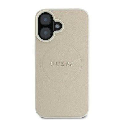 iPhone 16 – Guess Grained Ring MagSafe dėklas - Smėlinis 2