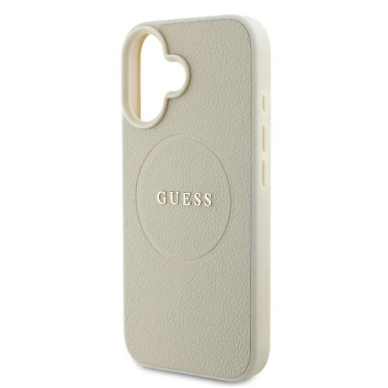 iPhone 16 – Guess Grained Ring MagSafe dėklas - Smėlinis 5