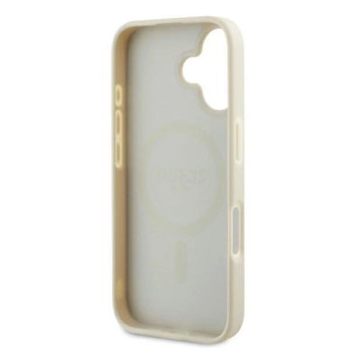 iPhone 16 – Guess Grained Ring MagSafe dėklas - Smėlinis 6