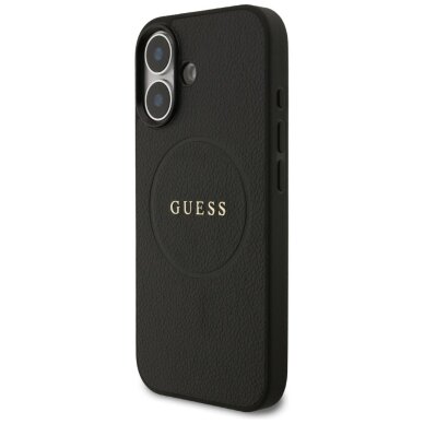 iPhone 17 Guess Grained Ring MagSafe dėklas – juodas 1