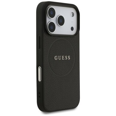 iPhone 17 Pro Guess Grained Ring MagSafe dėklas – juodas 3 iPhone 17 Pro Guess Grained Ring MagSafe dėklas – juodas 3