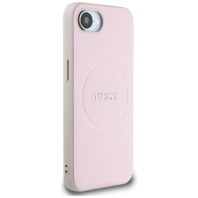 Guess Grained Ring MagSafe iPhone 16e Dėklas - Rožinis 3