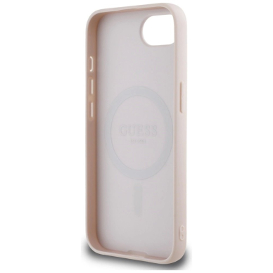 Guess Grained Ring MagSafe iPhone 16e Dėklas - Rožinis 6 Guess Grained Ring MagSafe iPhone 16e Dėklas - Rožinis 6