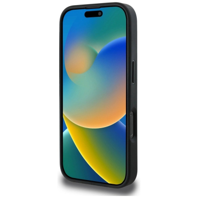 iPhone 16 Pro Guess Grained Roses Big 4G logo dėklas - juodas 4