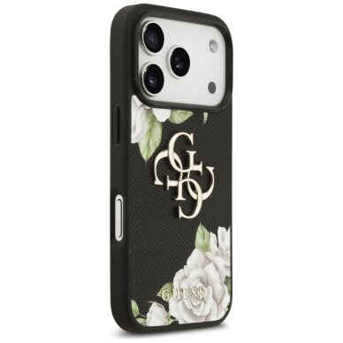 iPhone 17 Pro Guess Grained Roses & Big 4G Logo dėklas – juodas 3 iPhone 17 Pro Guess Grained Roses & Big 4G Logo dėklas – juodas 3