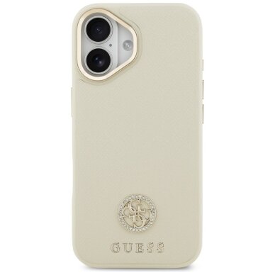 iPhone 17 Guess Grained Strass Logo dėklas su MagSafe – smėlio 2 iPhone 17 Guess Grained Strass Logo dėklas su MagSafe – smėlio 2