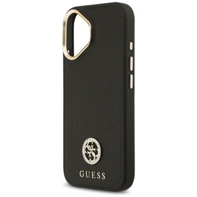 iPhone 17 dėklas Guess Grained Strass Logo, MagSafe – juodas 5