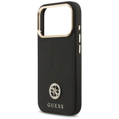 iPhone 17 Pro dėklas Guess Grained Strass Logo, MagSafe – juodas 5 iPhone 17 Pro dėklas Guess Grained Strass Logo, MagSafe – juodas 5